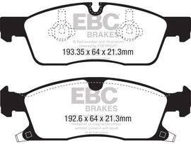 EBC 2016+ Jeep Grand Cherokee 3.6L Pastillas de freno delanteras Yellowstuff