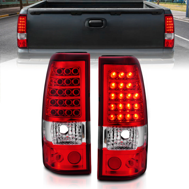 ANZO 2003-2006 Chevrolet Silverado 1500 luces traseras LED rojo/transparente