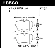 Cargar imagen en el visor de la galería, Hawk 05-06 JCW R53 Cooper S y 07+ R56 Cooper S HPS 5.0 Pastillas de freno delanteras