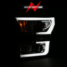 Cargar imagen en el visor de la galería, ANZO 2015-2017 Ford F-150 Faros delanteros proyectores con estilo de tablón cromados con ámbar