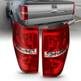 ANZO 2009-2014 Ford F-150 Euro luz trasera roja/transparente (sin bombilla)