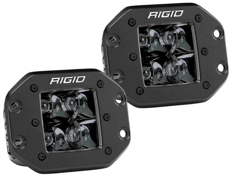 Rigid Industries D2 - Focos de montaje empotrado edición medianoche