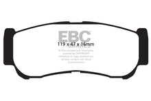 Cargar imagen en el visor de la galería, EBC 07-09 Hyundai Santa Fe 2.7 Pastillas de freno traseras Yellowstuff