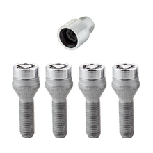 Cargar imagen en el visor de la galería, McGard Wheel Lock Bolt Set - 4pk. (Cone Seat) M12X1.5 / 17mm Hex / 31.7mm Shank Length - Chrome