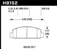 Cargar imagen en el visor de la galería, Hawk Mazda RX-7 Black Race Front Brake Pads