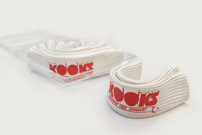 Juego de fundas universales para bujías Kooks, natural con logotipo rojo (juego de 8)