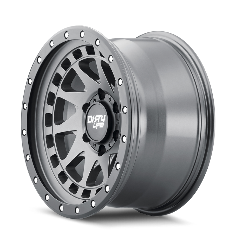 Dirty Life 9311 Enigma Pro 17x9/8x165.1 BP/-12mm Offset/130.8mm Hub Rueda de grafito satinado - Beadlock