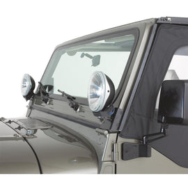 Rampage 1976-1983 Jeep CJ5 Soporte de luz de bisagra para parabrisas - Negro