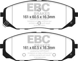 EBC 2015+ Kia Sedona 3.3L Pastillas de freno delanteras Yellowstuff
