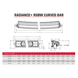 Rigid Industries Radiance+ Curvo de 20 pulgadas. Barra de luz RGBW