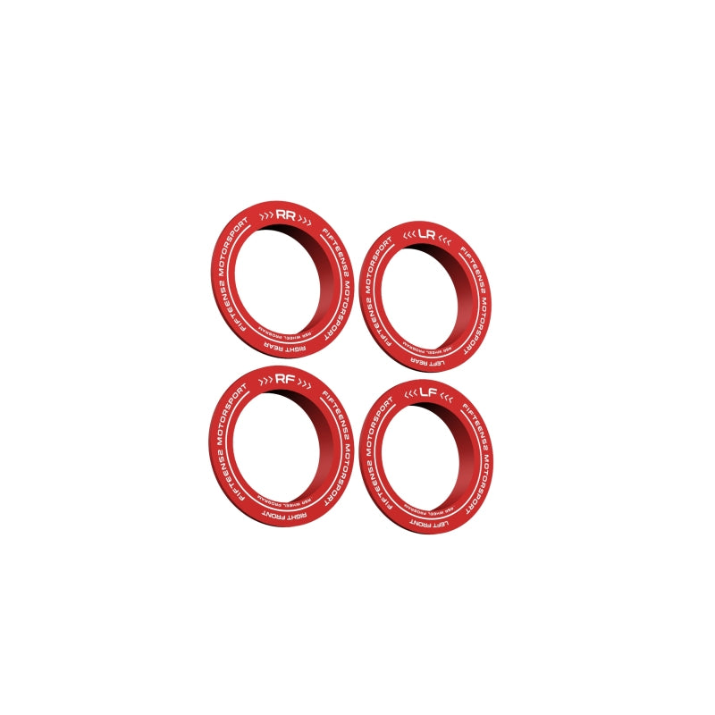 quince52 Holeshot RSR Anillo central - Designación de esquina Juego de cuatro - Rojo