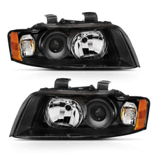 Cargar imagen en el visor de la galería, ANZO 2002-2005 Audi A4 Projector Headlight Black G2 (Halogen Type)