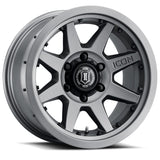ICON Rebound Pro 17x8.5 6x5.5 0mm Offset 4.75in BS Rueda de titanio de 106.1mm de diámetro