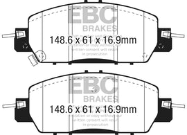 EBC 2016+ Honda Accord LX Sedan 2.4L Pastillas de freno delanteras Redstuff