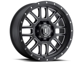 ICON Alpha 20x9 5x150 16mm Offset 5.625in BS 110.1mm Diámetro Negro satinado/Rueda para ventanas fresadas