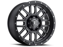 Cargar imagen en el visor de la galería, ICON Alpha 20x9 6x135 16mm Offset 5.625in BS 87.1mm Diámetro Negro satinado/Rueda para ventanas fresadas