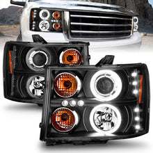 Cargar imagen en el visor de la galería, ANZO 2007-2013 Gmc Sierra 1500 Faros delanteros con proyector con halo negro