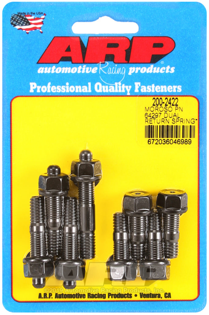 ARP Moroso 64927 Resorte de retorno doble con kit de pernos de carburador con placa espaciadora de 2 pulgadas