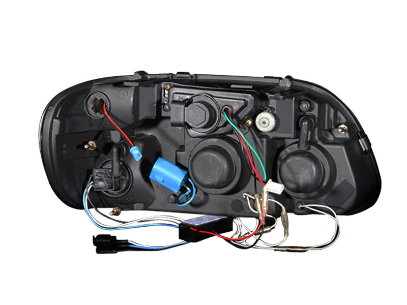 ANZO 1995-2001 Ford Explorer Faros delanteros con proyector con halo negro 1 pieza