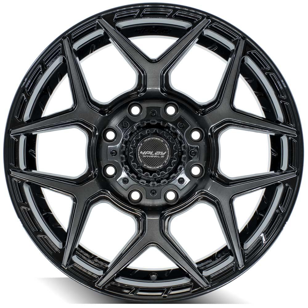 4PLAY Gen3 4P06 20x9 8x180mm Gloss Black w/ Brushed Face & Tinted Clear