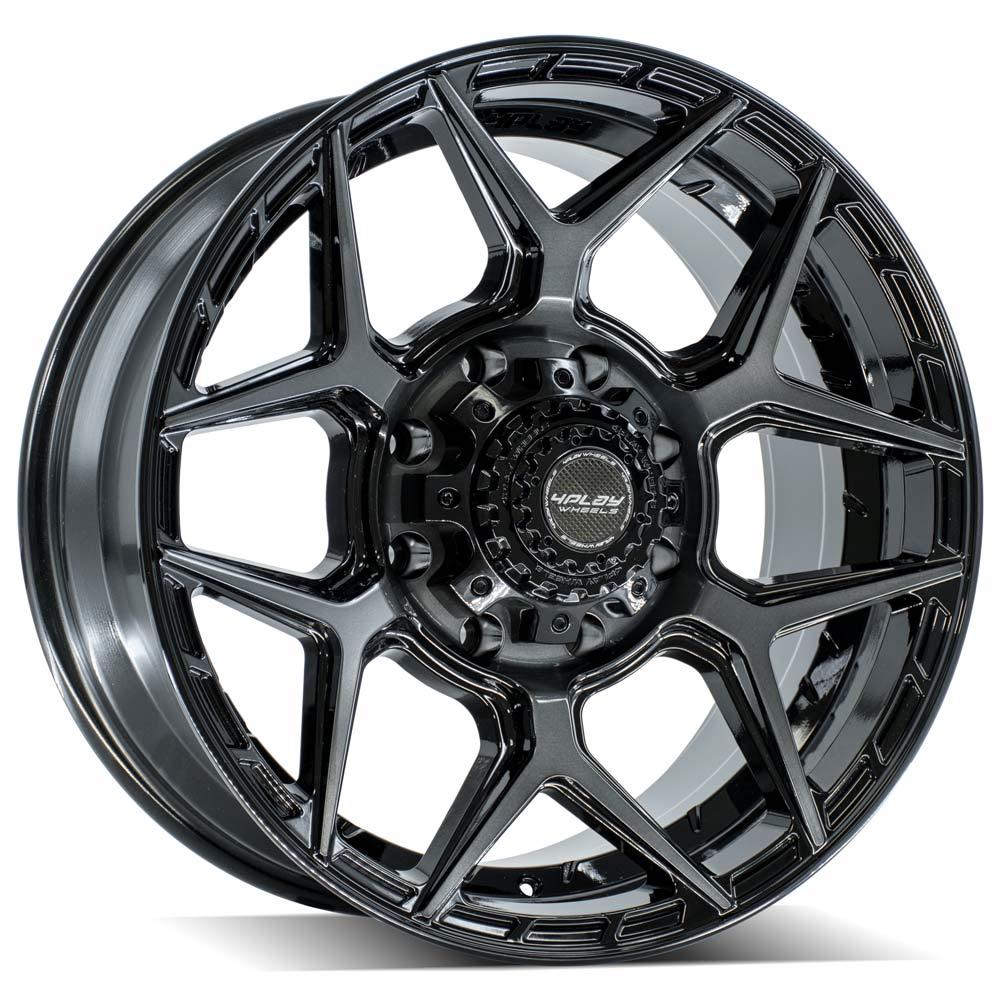 4PLAY Gen3 4P06 20x9 8x180mm Gloss Black w/ Brushed Face & Tinted Clear