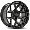 4PLAY Gen3 4P06 20x10 6x135mm & 6x5.5" Gloss Black w/ Brushed Face & Tinted Clear