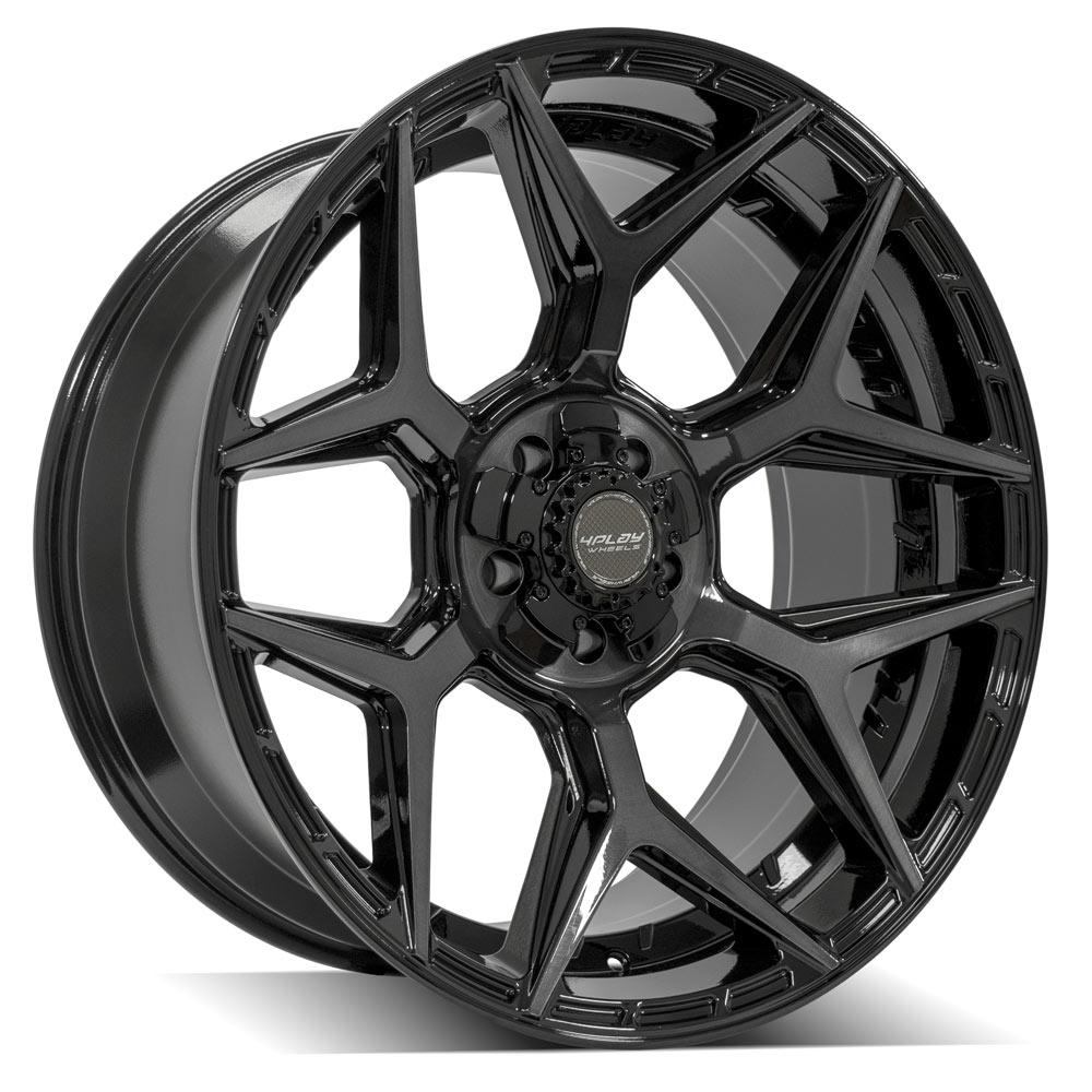 4PLAY Gen3 4P06 22x10 5x5" & 5x5.5" Gloss Black w/ Brushed Face & Tinted Clear