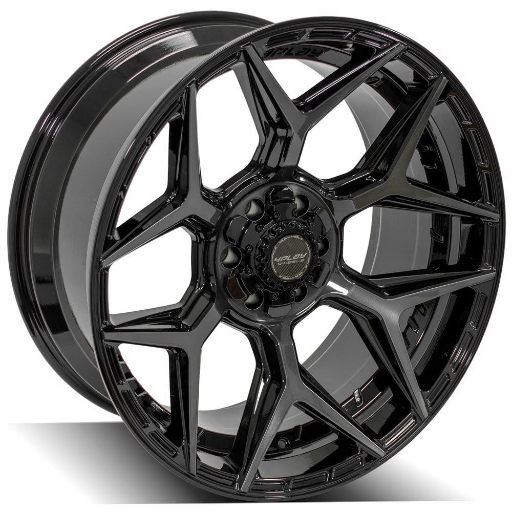 4PLAY Gen3 4P06 22x10 6x135mm & 6x5.5" Gloss Black w/ Brushed Face & Tinted Clear