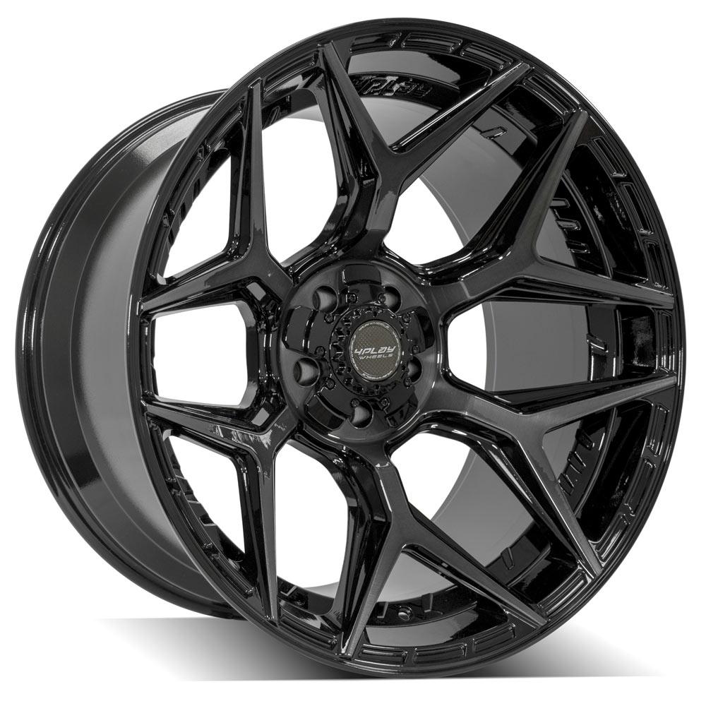 4PLAY Gen3 4P06 22x12 5x5" & 5x5.5" Gloss Black w/ Brushed Face & Tinted Clear