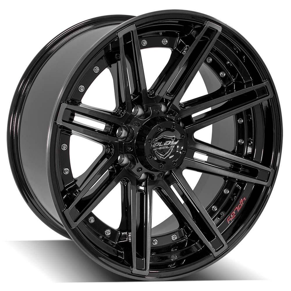 4PLAY Gen2 4P08 22x10 8x180mm Gloss Black w/ Brushed Face & Tinted Clear