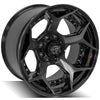 4PLAY Gen2 4P50 22x12 8x180mm Gloss Black w/ Brushed Face & Tinted Clear