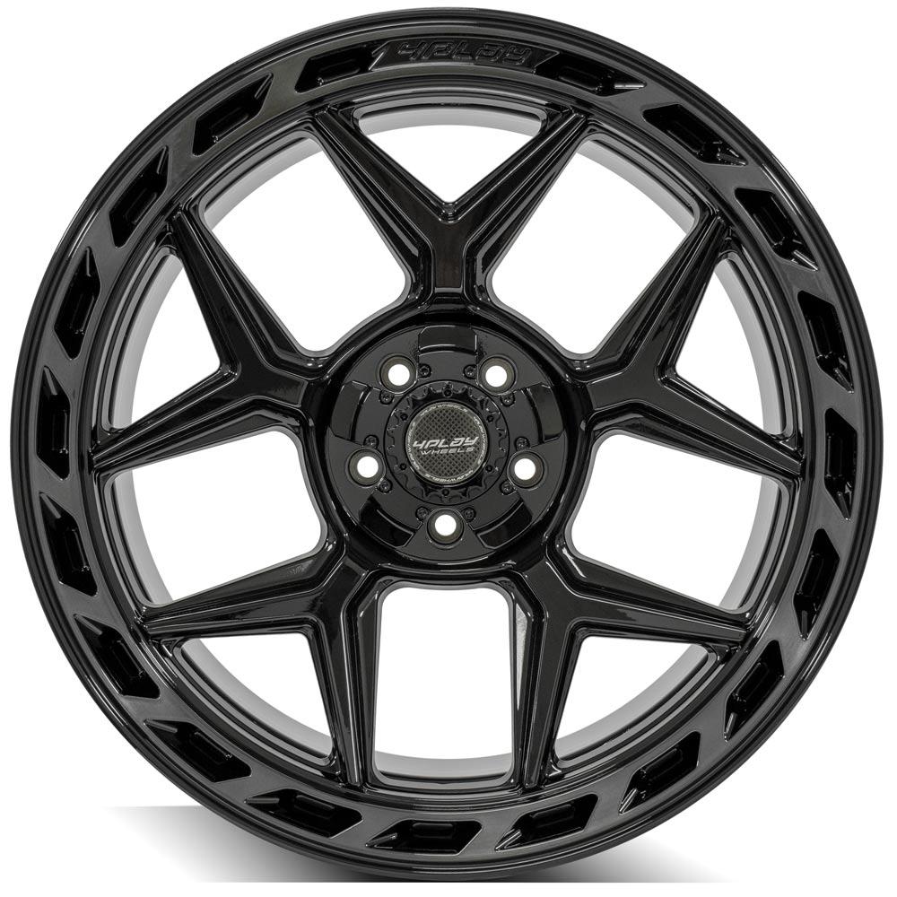 4PLAY Gen3 4P55 22x10 5x5" & 5x5.5" Gloss Black w/ Brushed Face & Tinted Clear