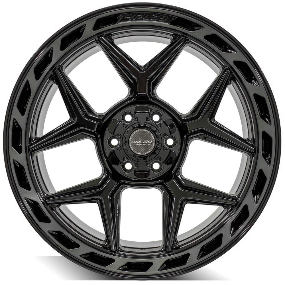 4PLAY Gen3 4P55 22x12 6x135mm & 6x5.5" Gloss Black w/ Brushed Face & Tinted Clear