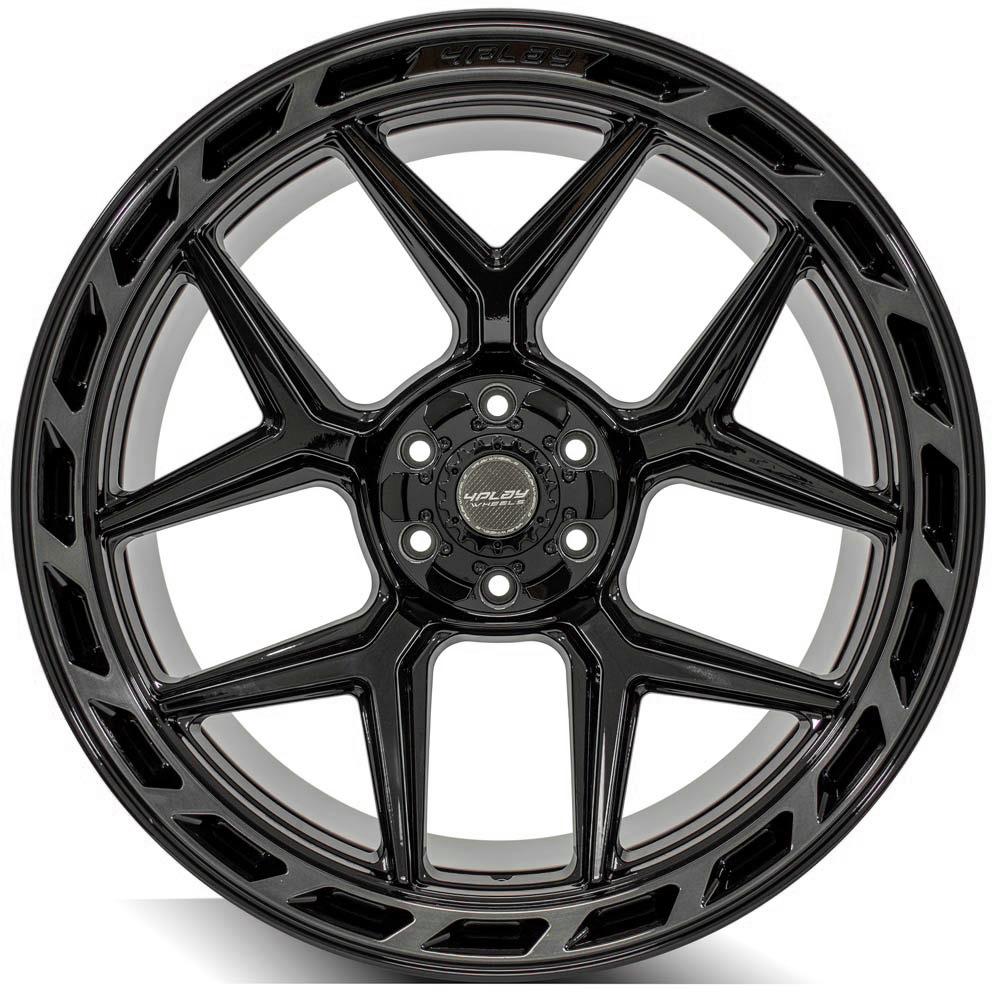 4PLAY Gen3 4P55 24x12 6x135mm & 6x5.5" Gloss Black w/ Brushed Face & Tinted Clear