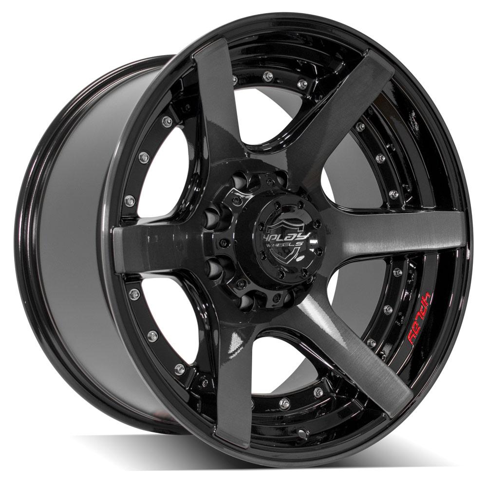 4PLAY Gen2 4P60 20x10 8x170mm Gloss Black w/ Brushed Face & Tinted Clear