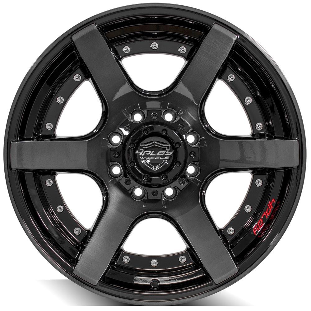 4PLAY Gen2 4P60 20x10 8x180mm Gloss Black w/ Brushed Face & Tinted Clear