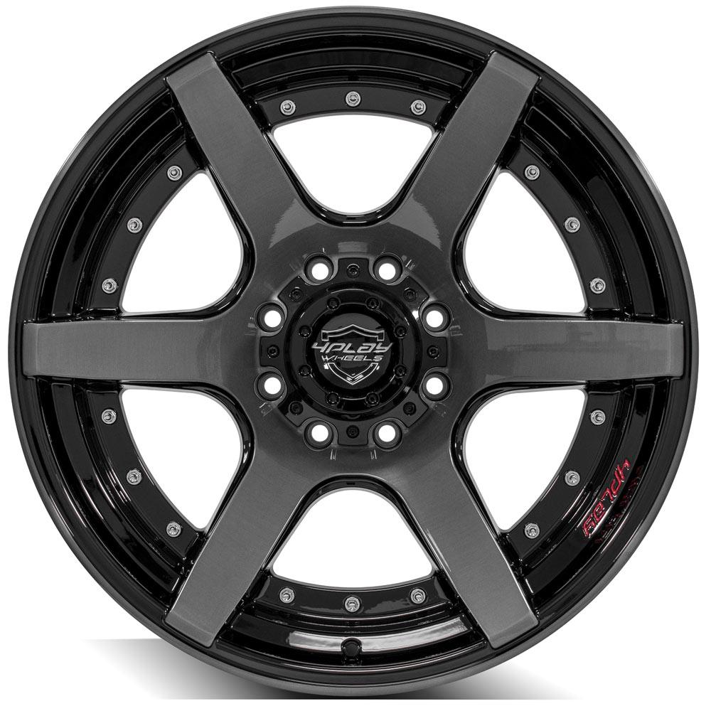 4PLAY Gen2 4P60 22x10 8x170mm Gloss Black w/ Brushed Face & Tinted Clear