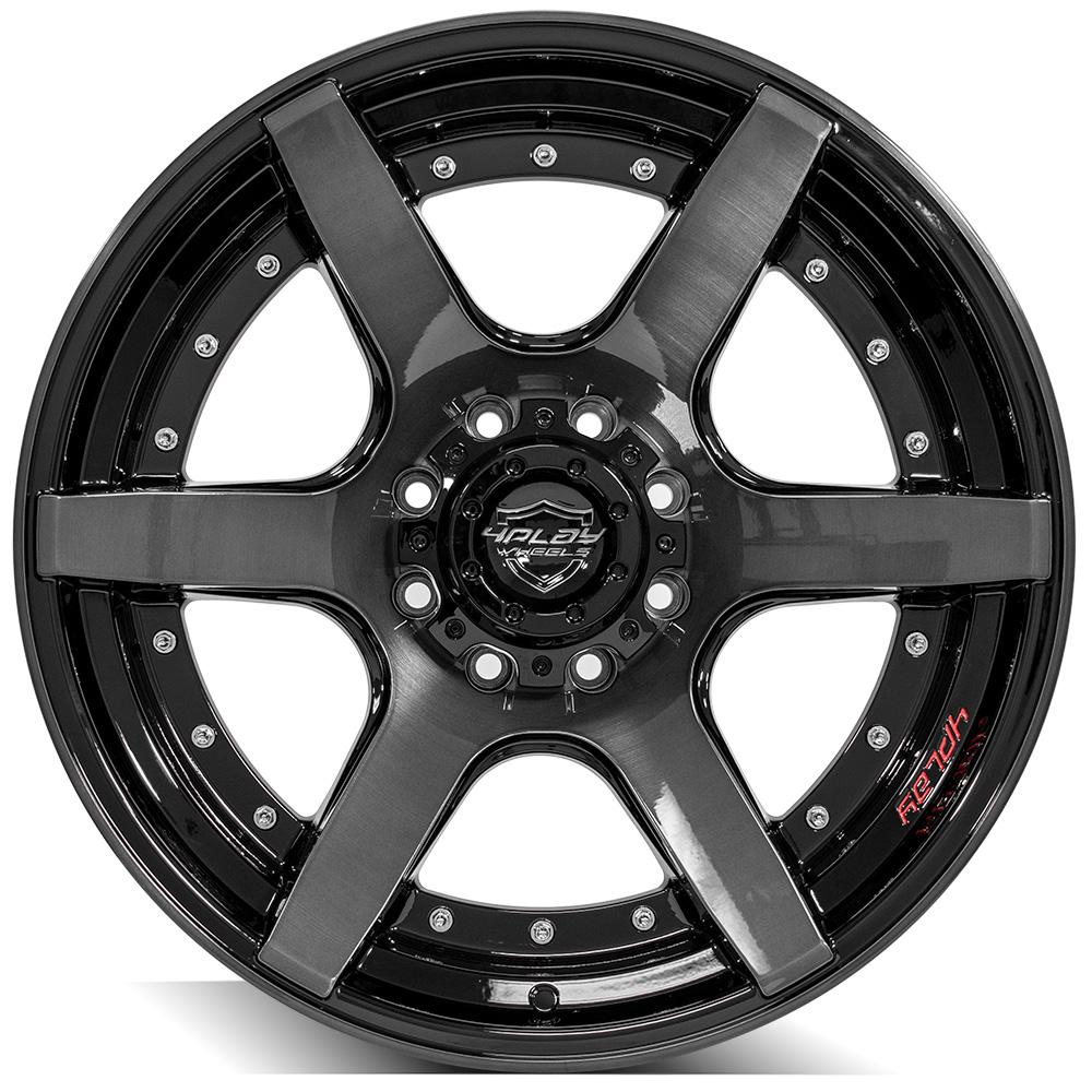 4PLAY Gen2 4P60 22x10 8x6.5" Gloss Black w/ Brushed Face & Tinted Clear