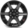 4PLAY Gen2 4P60 22x12 8x180mm Gloss Black w/ Brushed Face & Tinted Clear