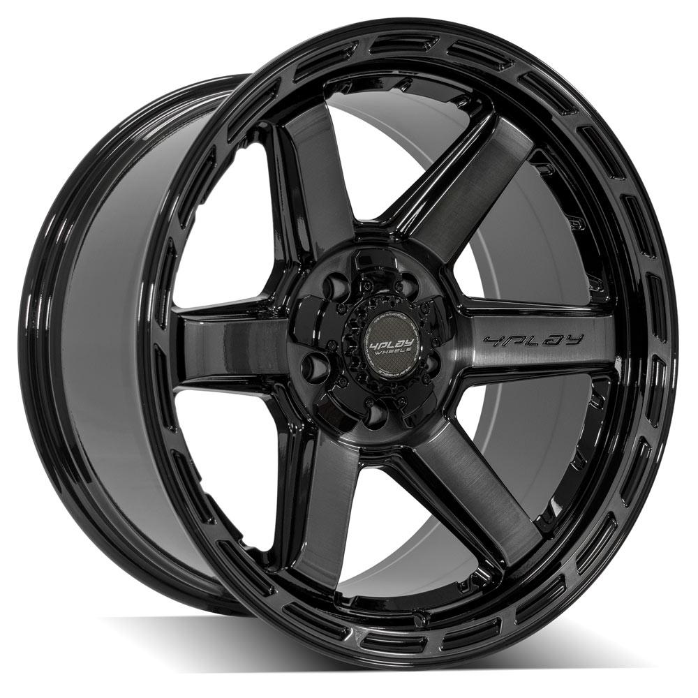4PLAY Gen3 4P63 20x10 5x5" & 5x5.5" Gloss Black w/ Brushed Face & Tinted Clear