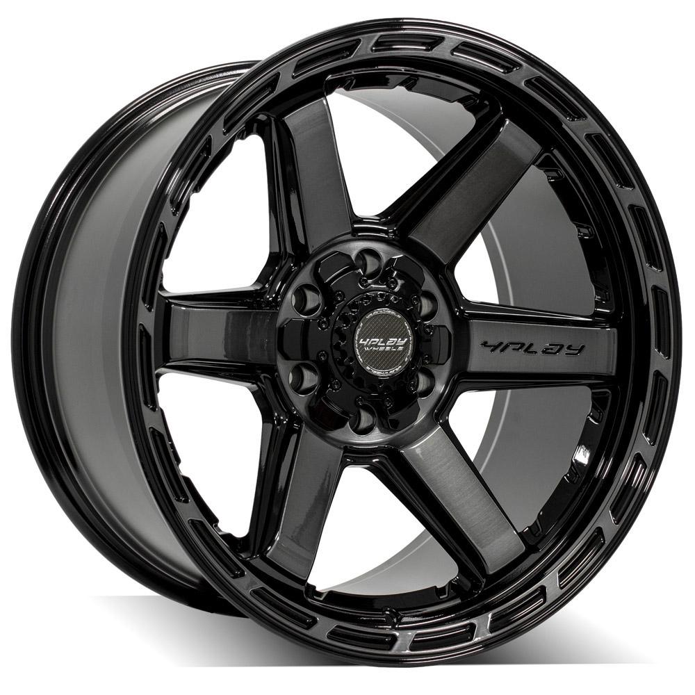 4PLAY Gen3 4P63 20x10 6x135mm & 6x5.5" Gloss Black w/ Brushed Face & Tinted Clear
