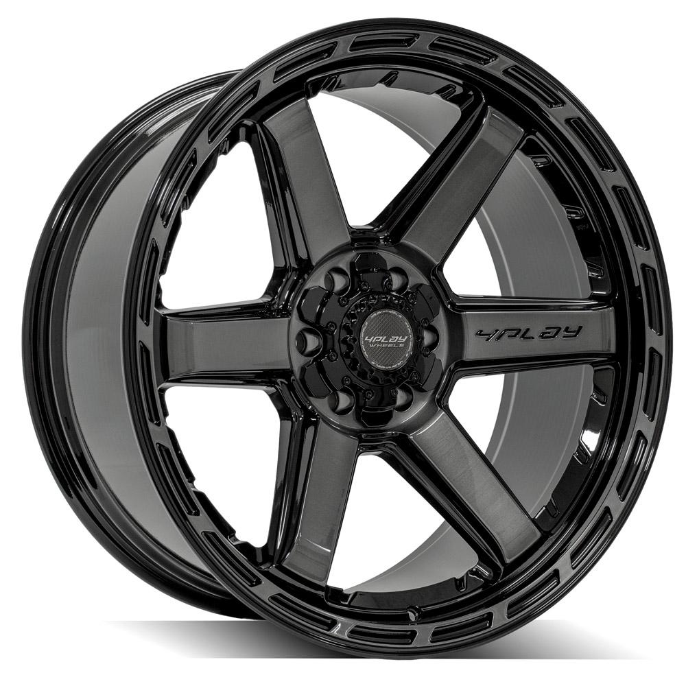4PLAY Gen3 4P63 22x10 6x135mm & 6x5.5" Gloss Black w/ Brushed Face & Tinted Clear