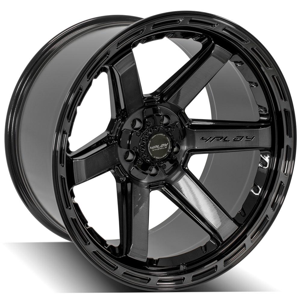 4PLAY Gen3 4P63 22x12 5x5" & 5x5.5" Gloss Black w/ Brushed Face & Tinted Clear