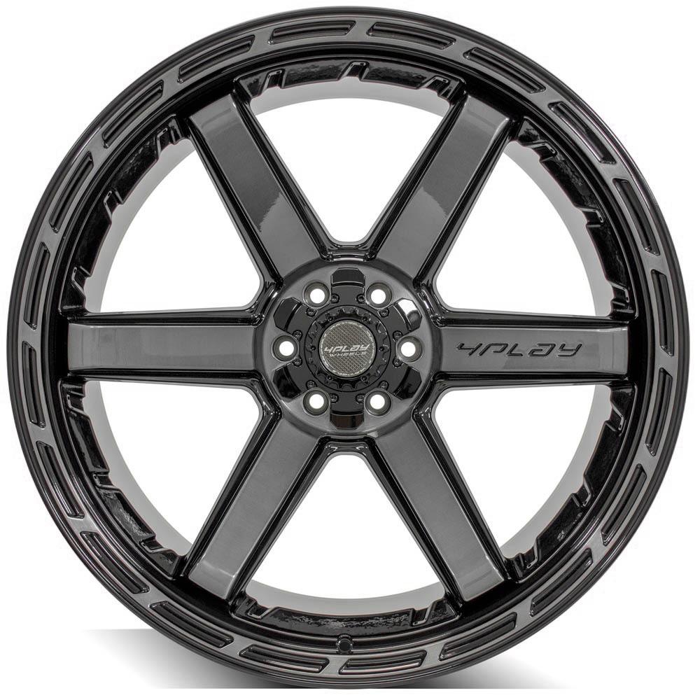 4PLAY Gen3 4P63 24x12 6x135mm & 6x5.5" Gloss Black w/ Brushed Face & Tinted Clear