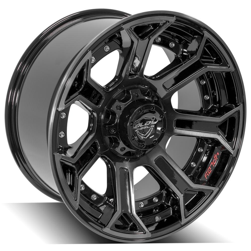 4PLAY Gen2 4P70 20x10 6x135mm & 6x5.5" Gloss Black w/ Brushed Face & Tinted Clear