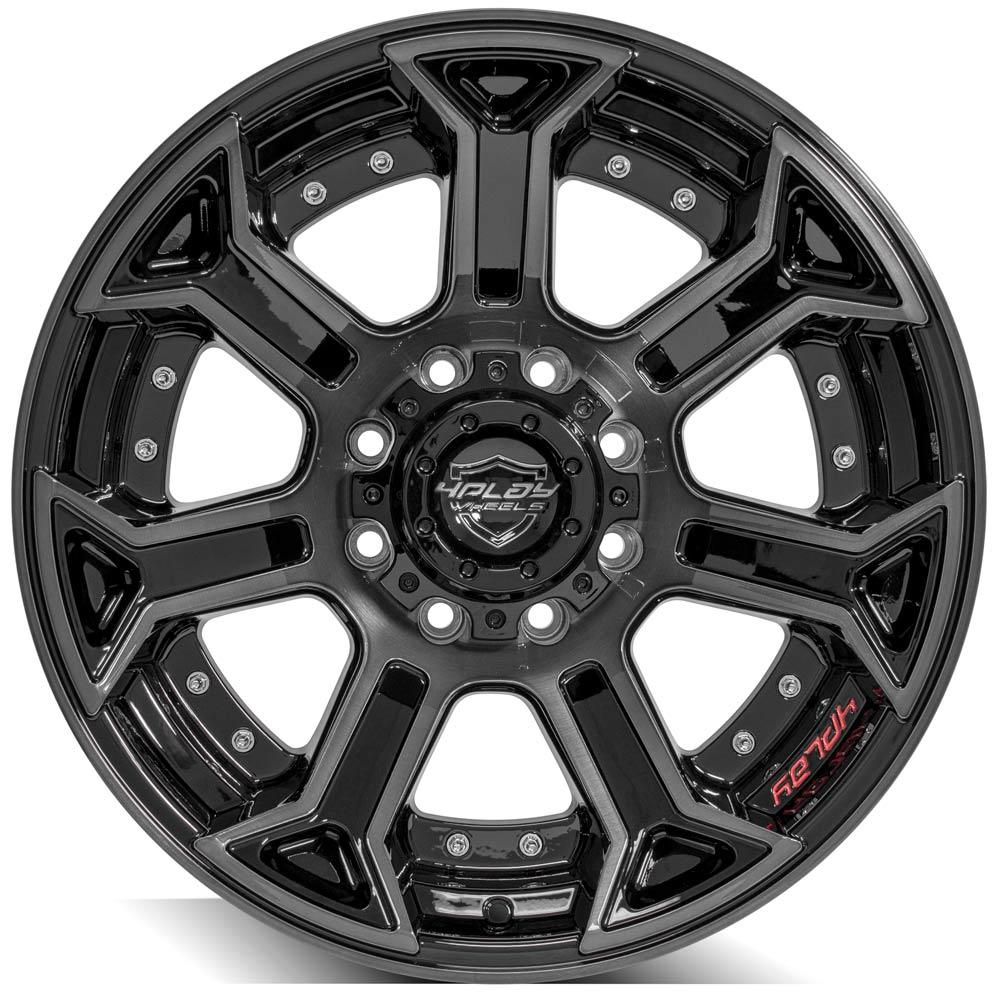 4PLAY Gen2 4P70 20x10 8x180mm Gloss Black w/ Brushed Face & Tinted Clear