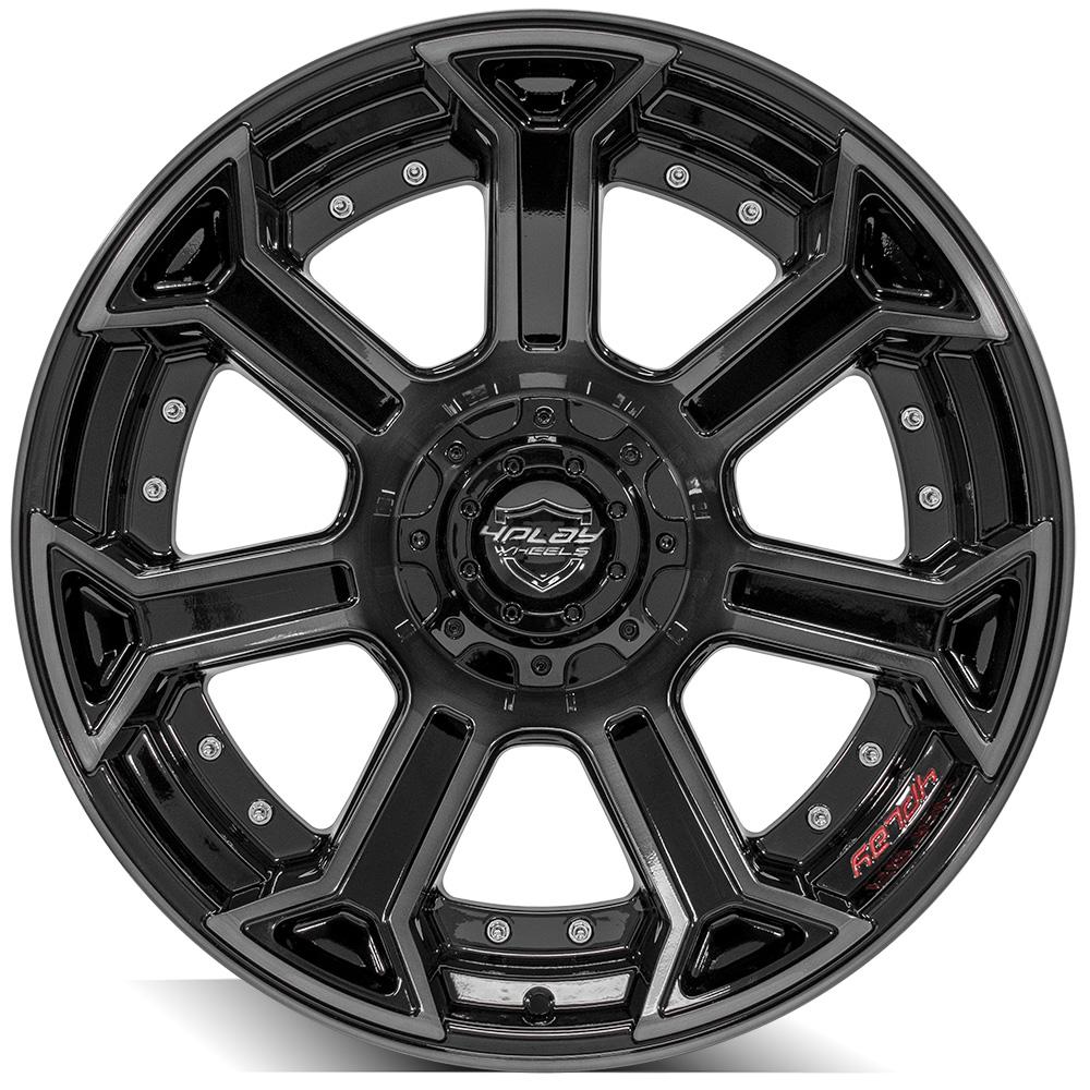 4PLAY Gen2 4P70 22x10 6x135mm & 6x5.5" Gloss Black w/ Brushed Face & Tinted Clear
