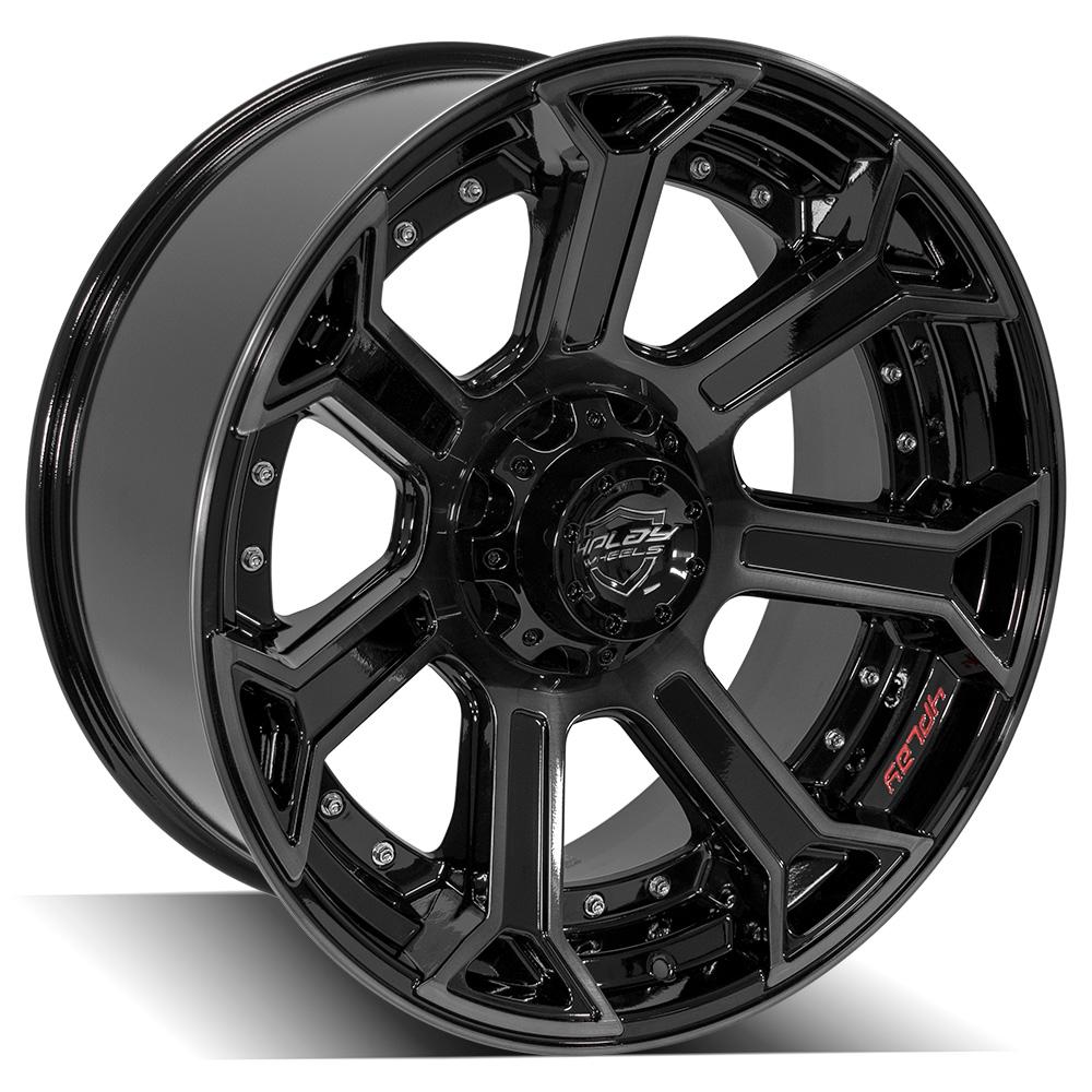 4PLAY Gen2 4P70 22x10 6x135mm & 6x5.5" Gloss Black w/ Brushed Face & Tinted Clear