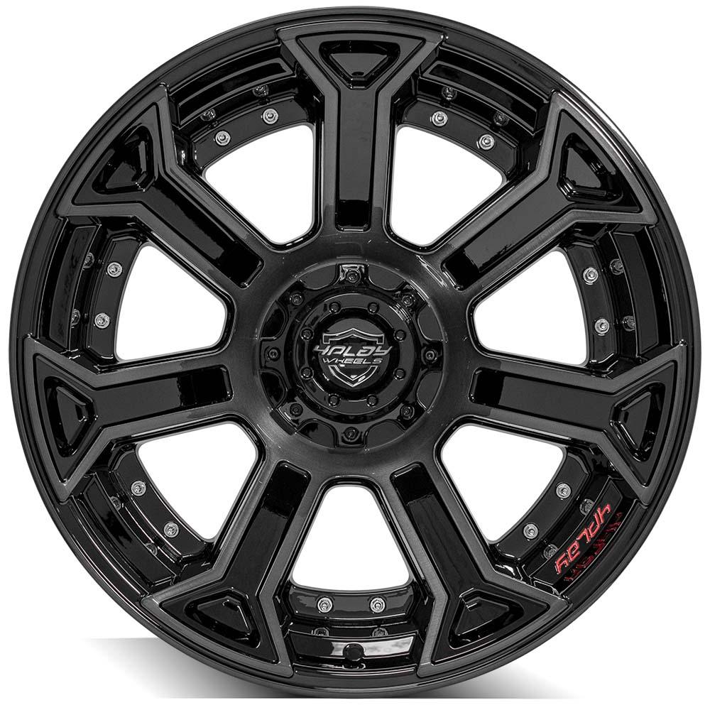 4PLAY Gen2 4P70 22x12 5x5" & 5x5.5" Gloss Black w/ Brushed Face & Tinted Clear