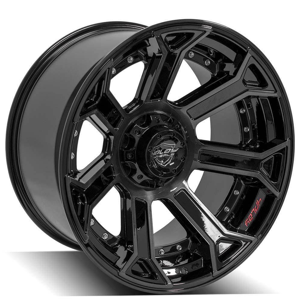 4PLAY Gen2 4P70 22x12 5x5" & 5x5.5" Gloss Black w/ Brushed Face & Tinted Clear